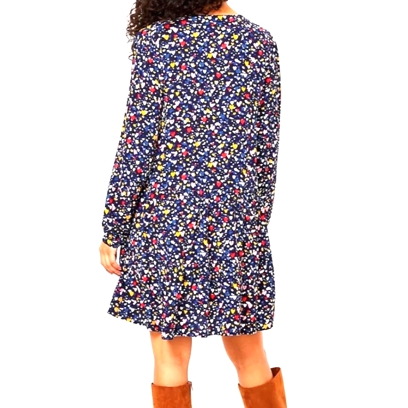 ❤  Loft Oversized Heart Ruffle Drop waist Dress - Picture 2 of 8